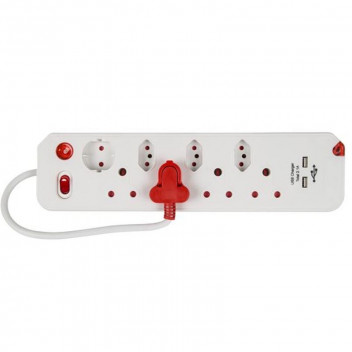 ELECTRICMATE  8WAY MULTIPLUG WITH SINGLE SWITCH AND 2.1USB AND SURGE