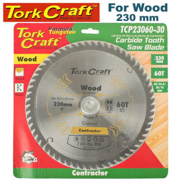 TORK CRAFT BLADE CONTRACTOR CIRCULAR SAW TCT 230MM X 60T 30/1/20/16