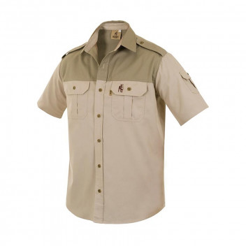 BOERBOEL MEN KALAHARI STONE AND PUTTY SHORT SLEEVE SHIRT SIZE 3XL