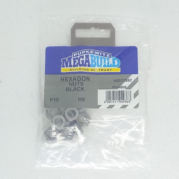 BLACK HEXAGON NUT M8 P10