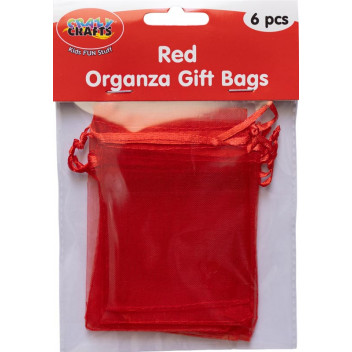 CRAFT ORGANZA GIFT BAG RED 8X10CM