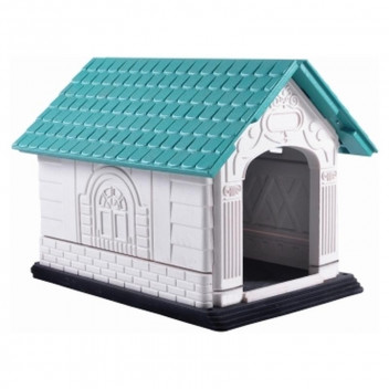 DOG HOUSE LOFT SELF ASSEMBLE MEDIUM TURQUOISE AND WHITE LDH.