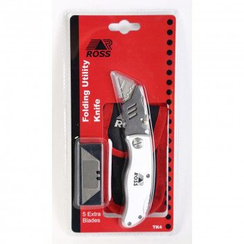 KNIFE FOLDING POUCH & 5 BLADES ROSS.