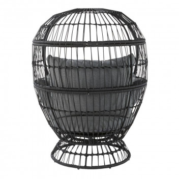 CHAIR  EGG STEEL WICKER 83984554   DARK GREY  NATERIAL