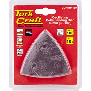 TORK CRAFT OSCILLATING SANDPAPER 80MM 10PIECE 180G