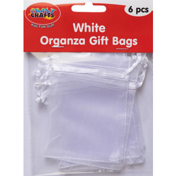 CRAFT ORGANZA GIFT BAG WHITE 8X10CM