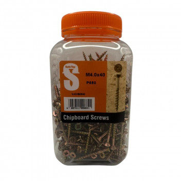 VJ BOTTLE M4.0X40MM CHIPBOARD SCREW 550PER PACK