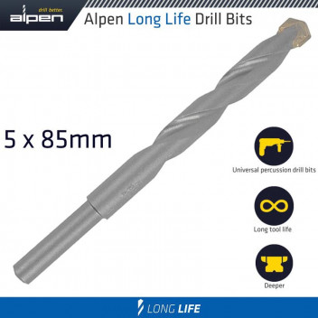 ALPEN MASONRY DRILL BIT LONG LIFE 5 X 85MM