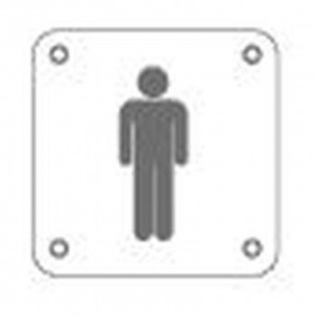 SIGN  MALE  STAINLESS STEEL   SQUARE 100MM   QS4503  QS