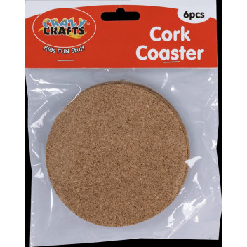 CORK CRAFT COASTER 100X3MM 6PIECE