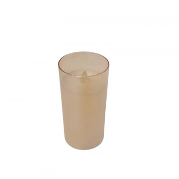 LED CANDLE IN AMBER GLASS