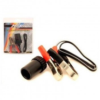 SINGLE 12V FEMALE CIGARETTE SOCKET WITH CROCODILE CLIPS