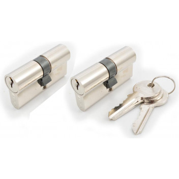 CYLINDER EURO   J512NPCLAM NICKEL PLATED 60MM 2PP  JAGUAR