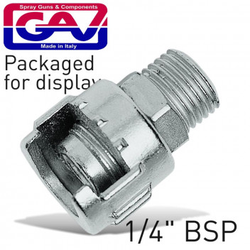 GAV NIPPLE WITH METAL RING 1/4\'MALE FOR BAYONET COUPLINGS PACKAGED
