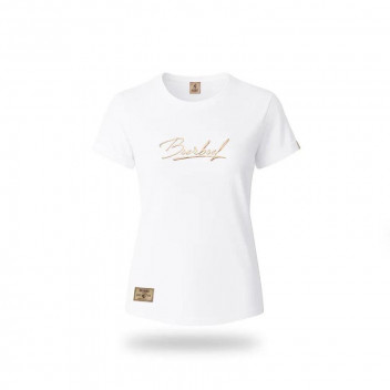 WHITE METALLIC PUFF LADIES T-SHIRT XSMALL