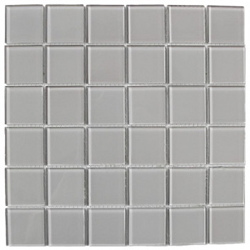 GLOBAL STONE MOSAIC GLASS LIGHT GREY 300X300MM