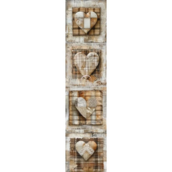 DECOUPAGE RUSTIC HEART COLLECTION 4PP 4XBLOCKS