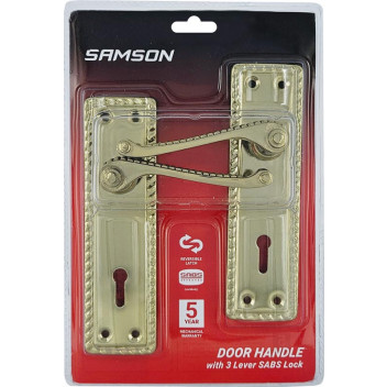 BOLTFIX GEORGIAN LOCKSET BRASS PLATED 6INCH SAMSON.