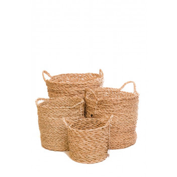 SYNERGISTIC STRATEGIC ALLIANCE HAND WOVEN OATIES DECOR BASKET S4 200X200CM