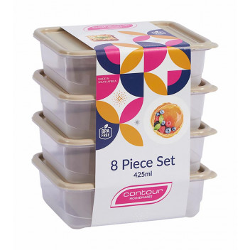 CONTOUR KALAHARI PLASTIC CONTAINER SET 4X425ML