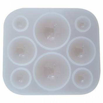 CRAFT SILICONE MOULD ASSORTED DOMES ROUND 100X100X20MM