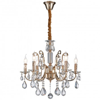 BRIGHTSTAR CLEAR GLASS AND CRYSTALS IRON CHANDELIER