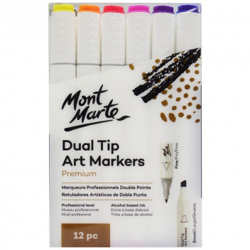 PREMIUM DUAL TIP CRAFT MARKER PEN 12 PIECE