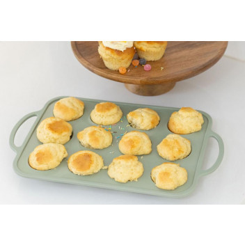 TRAY  CUPCAKE   19244 SILICONE WITH SOLID HANDLE  37.5X22.6X3.5CM