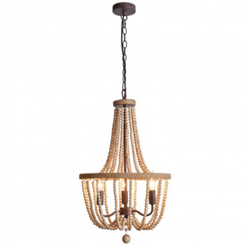 BRIGHTSTAR ROPE AND WOOD BEADS METAL CHANDELIER