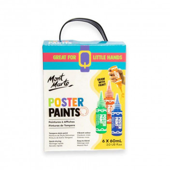 PAINT POSTER CRAFT MPST6001 WATER BASED WASHABLE 60ML  6PIECE