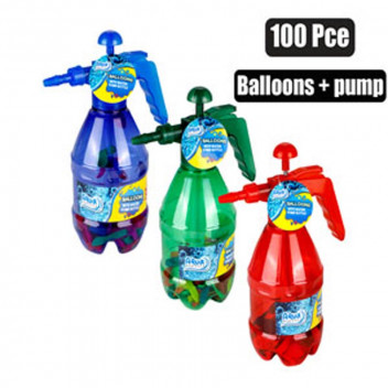 WATER BALLOON AND PUMP WITH WATER BALL INCLUDED 100PIECES