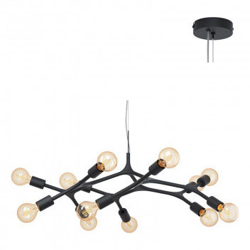 EUROLUX 12LIGHT BLACK BOCADELLA PENDANT LIGHT 920MM