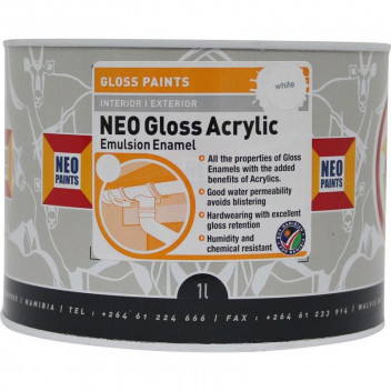 NEO WHITE GLOSS ACRYLIC PAINT 1L