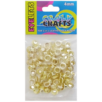 GOLD METAL CRAFT EYELET 4MM 100PIECE