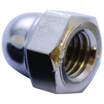 NICKEL PLATED DOME NUT 8MM 20PIECE