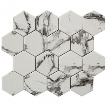 GLOBAL STONE MOSAIC CARRARA HEXAGONAL INKJET 298X259MM