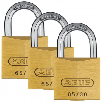 ABUS BLISTER PADLOCK 65/30MM 3PACK