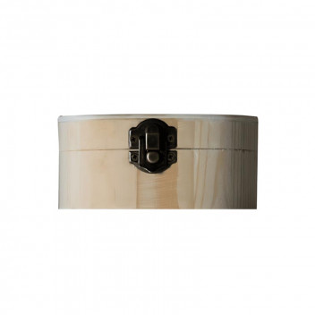 WOOD OVAL JEWELLERY BOX