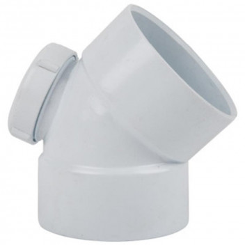 WHITE PVC BEND INSPECTION EYE 45 DEGREE 40MM SABS