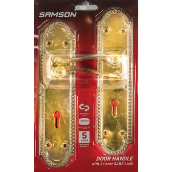BOLTFIX SABS GEORGIAN LOCKSET BRASS PLATED 8INCH SAMSON.