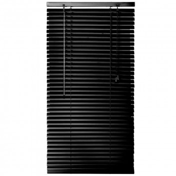 SATIN BLACK ALUMINIUM VENETIAN BLIND 600X1600 25MM