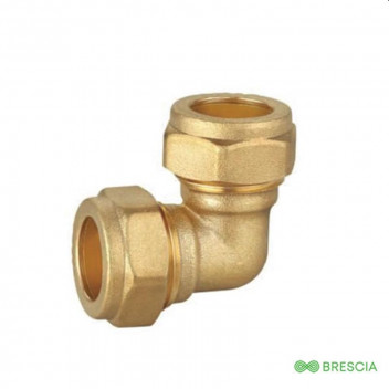 BRESCIA COMPRESSION 90 DEGREE ELBOW BRASS 15MM