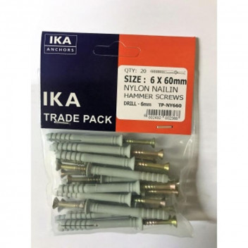 IKA NYLON NAILING  6 X 60MM  20 PER PACK